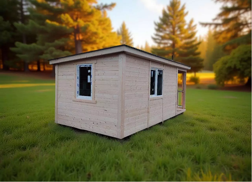 Каркасный садовый домик 3×6 м с террасой 2×1.8м